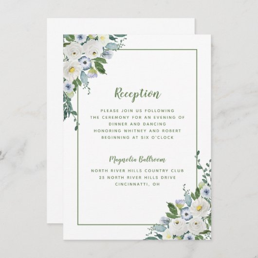 Waterverf Elegant Green Informatiekaartje (Voorkant / Achterkant)