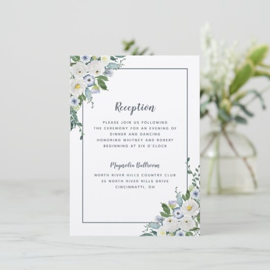 Waterverf Elegant Grey Informatiekaartje (Staand voorkant)