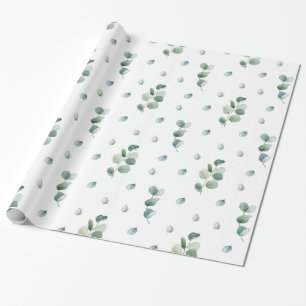 Waterverf Elegant groen Eucalyptus bladeren Cadeaupapier