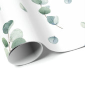 Waterverf Elegant groen Eucalyptus bladeren Cadeaupapier (Rol Hoek)