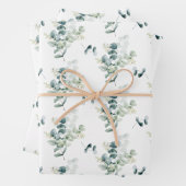 Waterverf Elegant groen Eucalyptus bladeren Inpakpapier Vel (In situ)