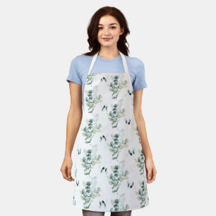 Waterverf Elegant groen Eucalyptus bladeren Schort