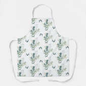 Waterverf Elegant groen Eucalyptus bladeren Schort (Voorkant)