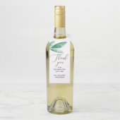 Waterverf elegant groene botanische scriptbruiloft flessenhanger (Op fles)