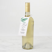 Waterverf elegant groene botanische scriptbruiloft flessenhanger (Schuin)