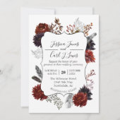 Waterverf Elegant Halloween Floral Boho Burgundy Kaart (Voorkant)