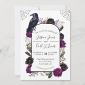 Waterverf Elegant Halloween Floral Boho Paars Kaart (Voorkant)