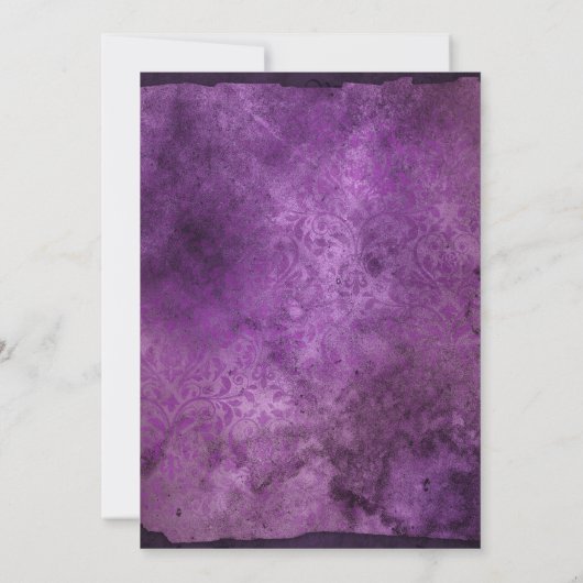 Waterverf Elegant Halloween Floral Boho Paars Kaart (Achterkant)
