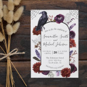 Waterverf Elegant Halloween Floral Boho Paars Kaart