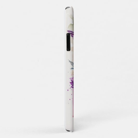 Waterverf Elegant Hummingbird Funny Monogram Naam Case-Mate iPhone Case (Achterkant/rechts)