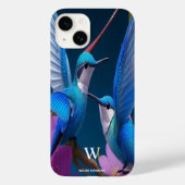 Waterverf Elegant Hummingbird Monogram met naam Case-Mate iPhone Case (Achterkant)
