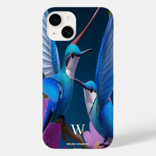 Waterverf Elegant Hummingbird Monogram met naam Case-Mate iPhone 14 Hoesje
