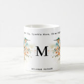 Waterverf Elegant Hummingbird Monogram met naam Koffiemok (Center)
