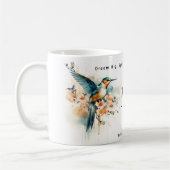 Waterverf Elegant Hummingbird Monogram met naam Koffiemok (Links)
