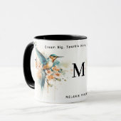 Waterverf Elegant Hummingbird Monogram met naam Mok (Voorkant links)