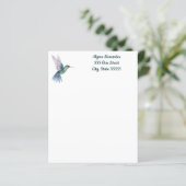 Waterverf Elegant Hummingbird Monogram Personal (Staand voorkant)