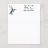 Waterverf Elegant Hummingbird Monogram Personal (Voorkant)
