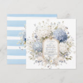 Waterverf Elegant  Iets Blues Bruidsdouche Kaart (Voorkant / Achterkant)