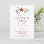 Waterverf Elegant Kerst Dinnerfeest Kaart (Staand voorkant)