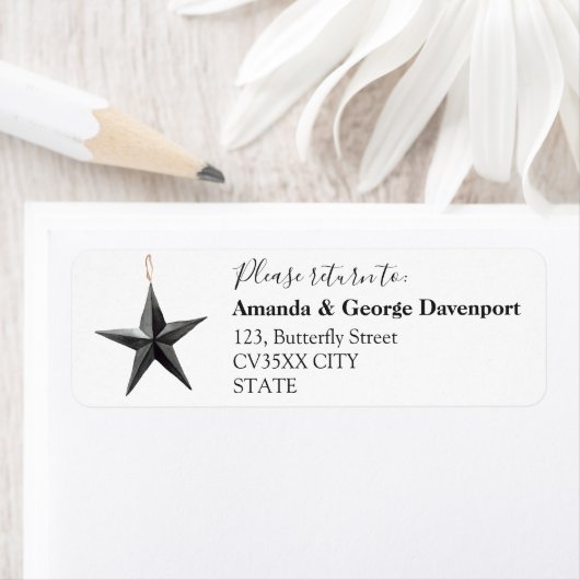 Waterverf elegant kerstmis Return address label (Insitu)