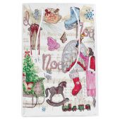 Waterverf Elegant Kerstsprookje Medium Cadeauzakje (Voorkant)