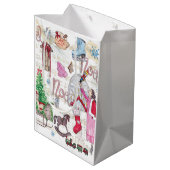 Waterverf Elegant Kerstsprookje Medium Cadeauzakje (Achterkant Gekanteld)