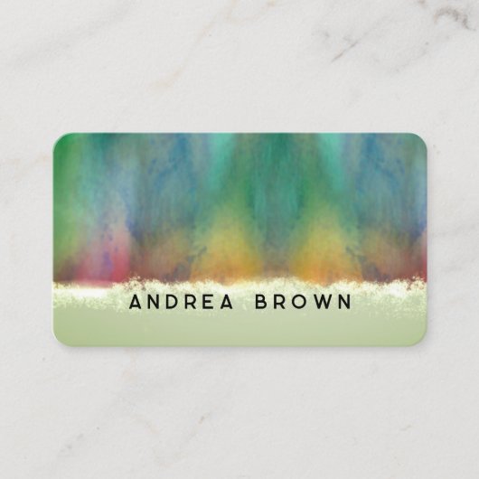 waterverf Elegant Kleurrijke Dubbelzijdige Custom Visitekaartje (Voorkant)