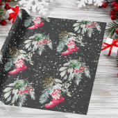Waterverf  Elegant Kous Kerstboom Cadeaupapier