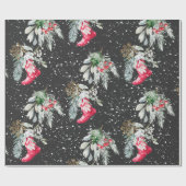 Waterverf  Elegant Kous Kerstboom Cadeaupapier (Vlak)