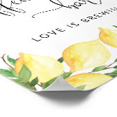 Waterverf Elegant Lemon Coffee Bar Sign. Poster (Hoek)