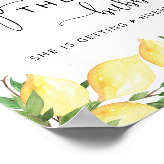 Waterverf Elegant Lemon Pop Bubble Sign Poster (Hoek)