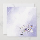 Waterverf Elegant lila Bloemen baby shower Feestdagenkaart (Achterkant)