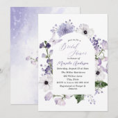 Waterverf Elegant Lila Flowers Vrijgezellenfeest Kaart (Voorkant / Achterkant)