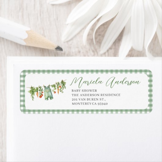 Waterverf Elegant lokaal geteeld baby shower Etiket (Insitu)