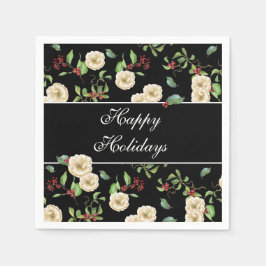 Waterverf Elegant Magnolia en Berries Servet