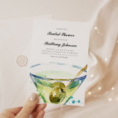 Waterverf Elegant Martini Vrijgezellenfeest Kaart