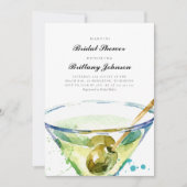 Waterverf Elegant Martini Vrijgezellenfeest Kaart (Voorkant)