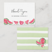 Waterverf Elegant Melon baby shower bedankt Notitiekaartje (Voorkant / Achterkant)