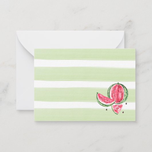 Waterverf Elegant Melon baby shower bedankt Notitiekaartje (Achterkant)