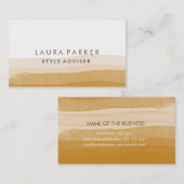 Waterverf Elegant Minimale Subtle Brown Splatter Visitekaartje (Voorkant / Achterkant)