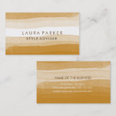 Waterverf Elegant Minimale Subtle Brown Splatter Visitekaartje (Voorkant / Achterkant)