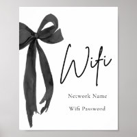 Waterverf Elegant Modern Black Bow Wifi Sign
