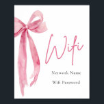 Waterverf Elegant Modern Blush Roze Bow WiFi-teken Poster<br><div class="desc">De Waterverf Elegant Modern Blush Pink Bow: She's Tying the Knot Wifi Sign is een stijlvolle en handige aanvulling op elke bruiloft of evenementenlocatie. Met een delicaat waterverf ontwerp met een blush roze boog motief, dit teken niet alleen voegt een vleugje elegantie aan het decor, maar ook biedt de gasten...</div>