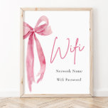 Waterverf Elegant Modern Blush Roze Bow WiFi-teken Poster<br><div class="desc">De Waterverf Elegant Modern Blush Pink Bow: She's Tying the Knot Wifi Sign is een stijlvolle en handige aanvulling op elke bruiloft of evenementenlocatie. Met een delicaat waterverf ontwerp met een blush roze boog motief, dit teken niet alleen voegt een vleugje elegantie aan het decor, maar ook biedt de gasten...</div>