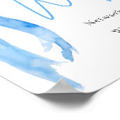 Waterverf Elegant Modern Dusty Blue Bow WiFi Sign Poster (Hoek)