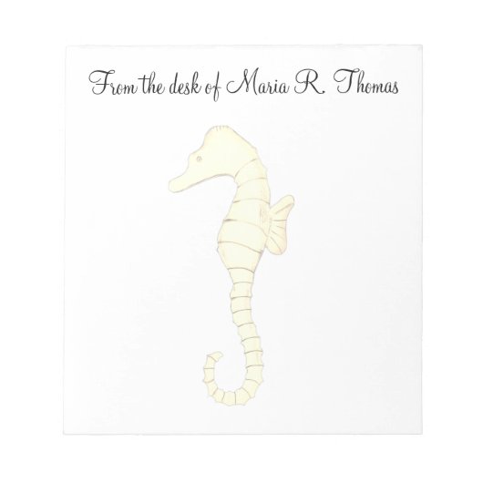 Waterverf Elegant Modern Seahorse Sealife Notitieblok (Voorkant)
