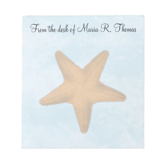 Waterverf Elegant Modern Starfish Sealife Notitieblok (Voorkant)