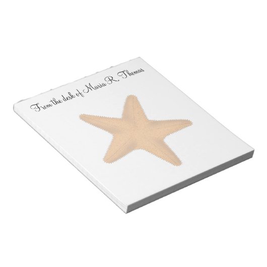 Waterverf Elegant Modern Starfish Sealife Notitieblok (Schuin)