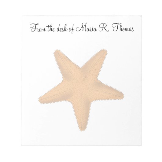 Waterverf Elegant Modern Starfish Sealife Notitieblok (Voorkant)