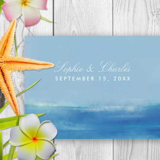Waterverf Elegant Ocean Save the Date Briefkaart
